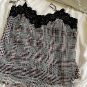 Abercrombie plaid + lace tank